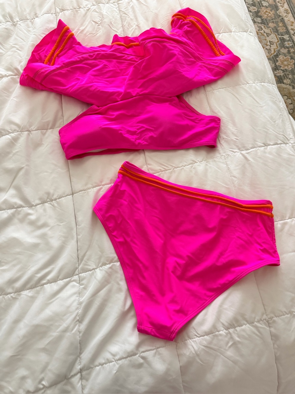 Vibrant Pink Ruffle Bikini Set - Picture 2 of 4